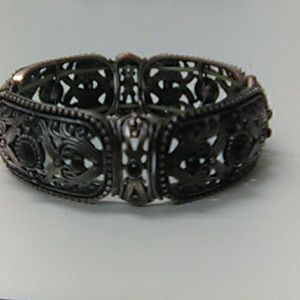 Nice Silver bracelet with black stones